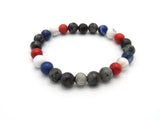 Brync Red White Blue Women Men Beaded Bracelet Handmade July 4th memorial day