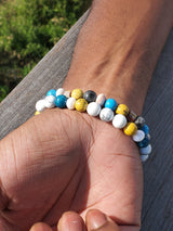 Brync Beads Beaded Bracelet Men Women Yellow white teal aqua rose gold