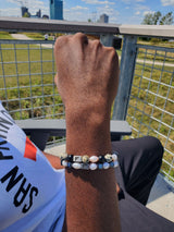 Brync Black White Beaded Bracelet Hematite Men Women Black Owned Beaded Bracelet premium jewelry premium bracelets mens beaded bracelets gemstone bracelet beaded bracelets for women bracelet with stones stone bead bracelets custom beaded bracelets color bead bracelets popular beaded bracelets designer bracelet tuxedo beaded bracelet; popular beaded bracelet; match jordans; panda bracelet Dalmatian bracelet with pearls